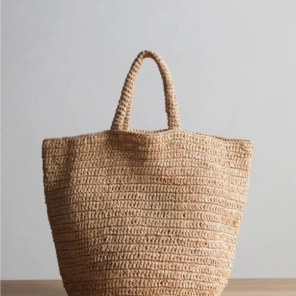 NWT Jenni kayne sold out natural raffia tote crochet - Picture 2 of 4